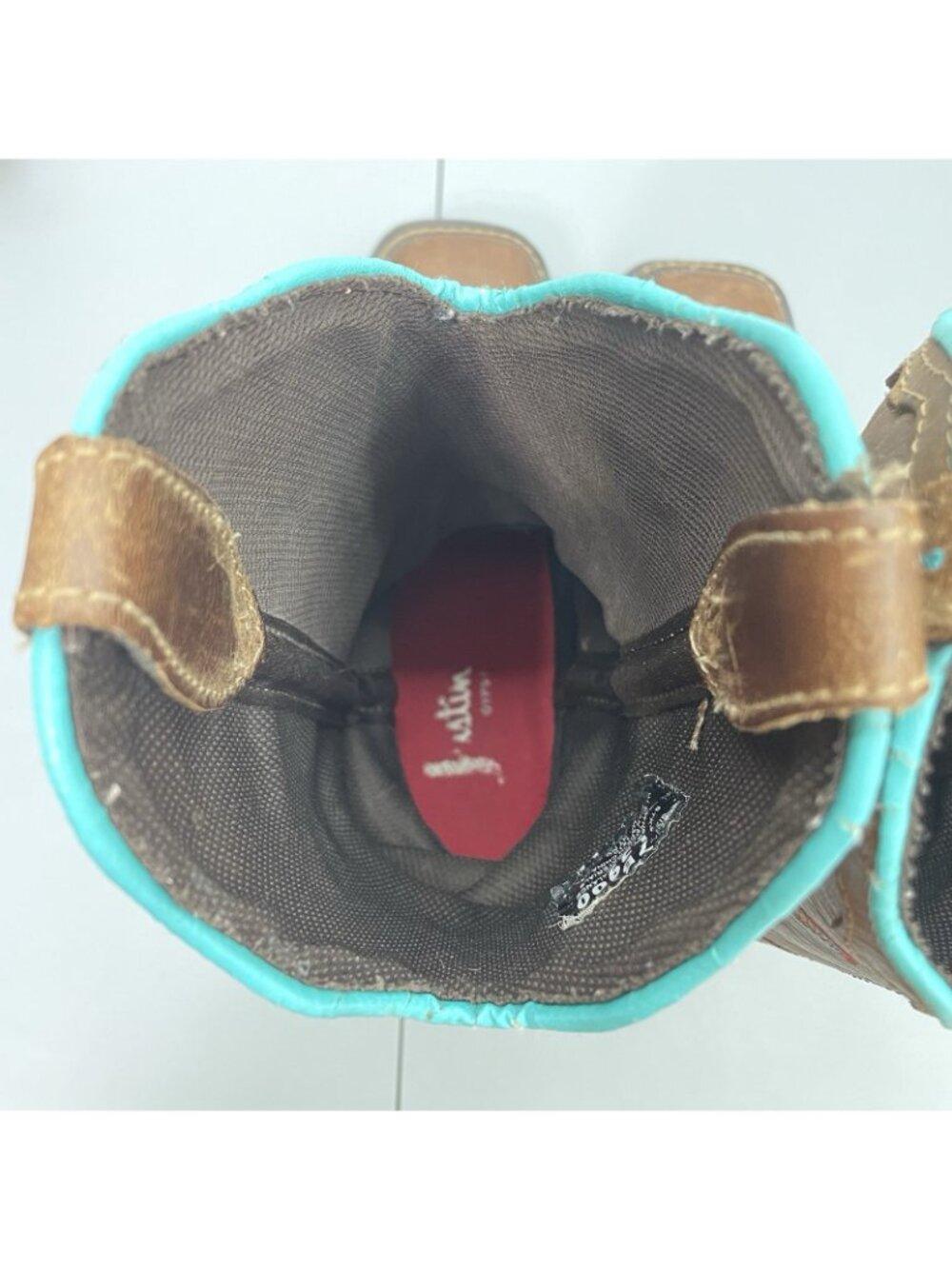 Justin Gypsy Raya Cowboy Boots Western Square Toe Distressed Brown Womens 7 - Picture 14 of 16